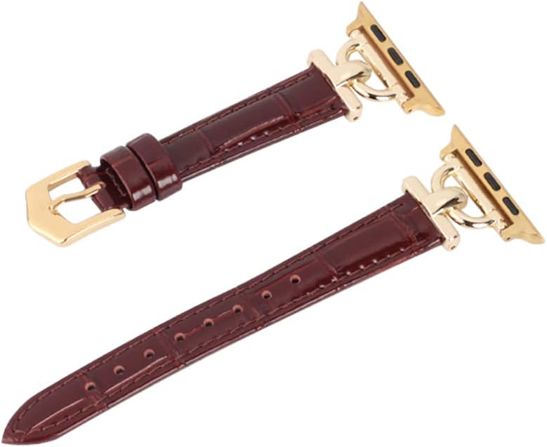 Mxiixnai Correa de cuero compatible con Apple Watch Band para mujeres de 1.614 in, 1.575 in, 1.496 in, 1.772 in, 1.732 in, 1.654 in, 1.929 in,