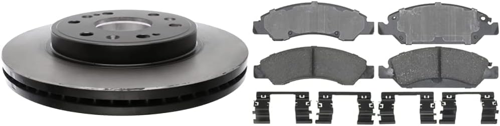 ACDelco Gold 18A1705 Black Hat Rotor de freno de disco delantero y oro 17D1367CH Juego de pastillas de freno de disco delantero de cerámica