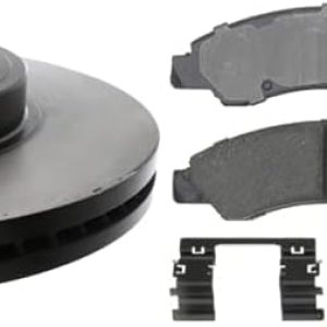 ACDelco Gold 18A1705 Black Hat Rotor de freno de disco delantero y oro 17D1367CH Juego de pastillas de freno de disco delantero de cerámica ACDelco Gold 18A1705 Black Hat Rotor de freno de disco delantero y oro 17D1367CH Juego de pastillas de freno de disco delantero de cerámica