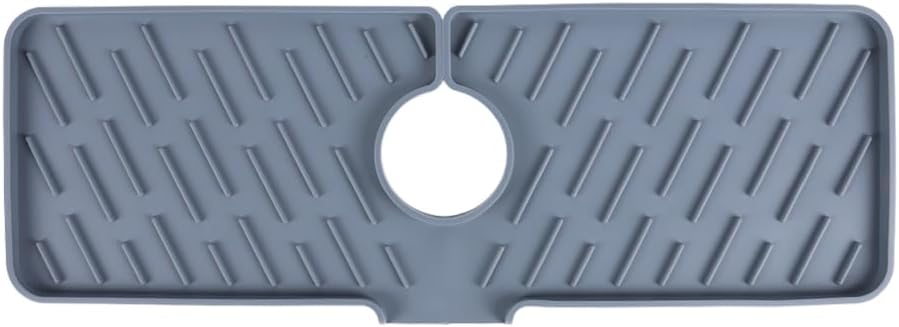 Karlsitek Slope – Protector contra salpicaduras para fregadero de cocina, tapete de silicona con pendiente de 18 x 6 pulgadas, tapete para fregadero