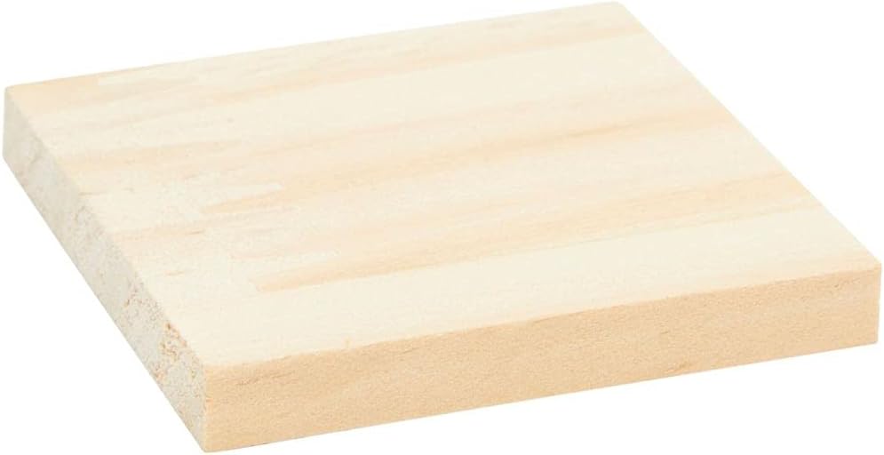 Paquete de 15 cuadrados de madera sin terminar de 2 x 2 para manualidades, azulejos de madera en blanco para quemar madera, suministros de