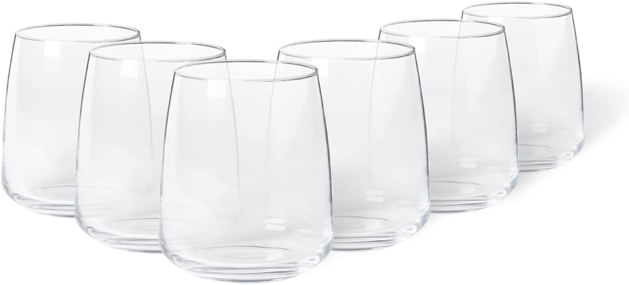 Costa Nova, Colección Vine, vasos de vidrio, juego de 6 vasos, 8 onzas.