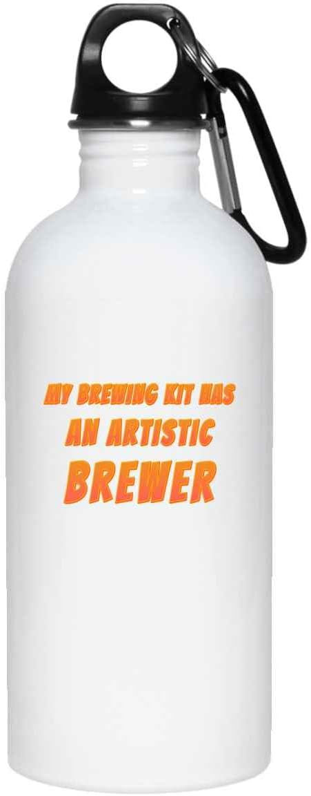 Homebrewers – My Brewing Kit Has an Artistic Brewer – Regalo para hacer cerveza artesanal – Entusiasta de los aficionados – Botella de agua blanca