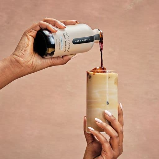Pop & Bottle Super Concentrate – Café frío instantáneo, café caliente o helado, sin azúcar refinado, sin lácteos, hace hasta 16 tazas, gran