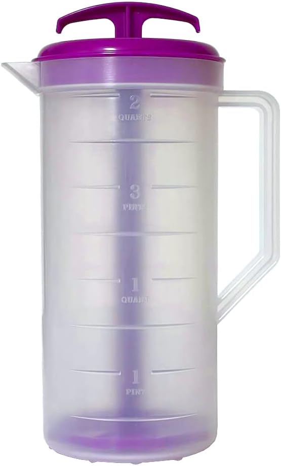 Jarra mezcladora para bebidas, jarra de agua de plástico con tapa y émbolo con cuchillas en ángulo, recipiente de jugo de mezcla fácil, capacidad de