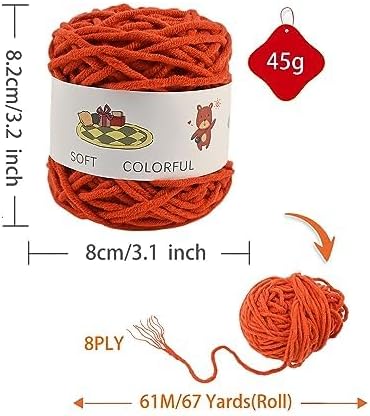 CA+CB, 24 rollos de hilo grueso de 8 capas para alfombras de acolchonado, hilo acrílico para acolchonar, 24 rollos de hilo grueso de 8 capas para