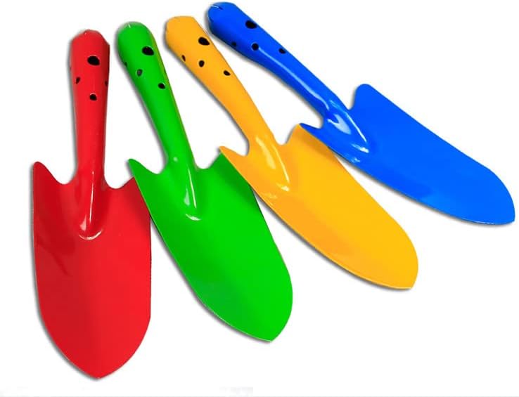 Palas de mano para niños, de 11 pulgadas, juego de pala de playa con recubrimiento en polvo, palas de césped para uso en interiores y exteriores