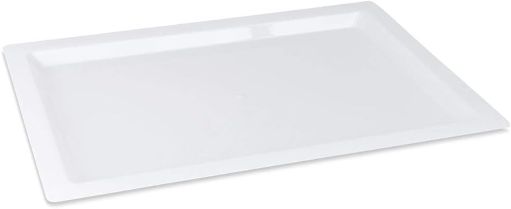 Elegante bandeja blanca, 12 x 18 pulgadas, 1 unidad, diseño elegante y bandeja versátil para servir, perfecta para entretener, comedor y decoración