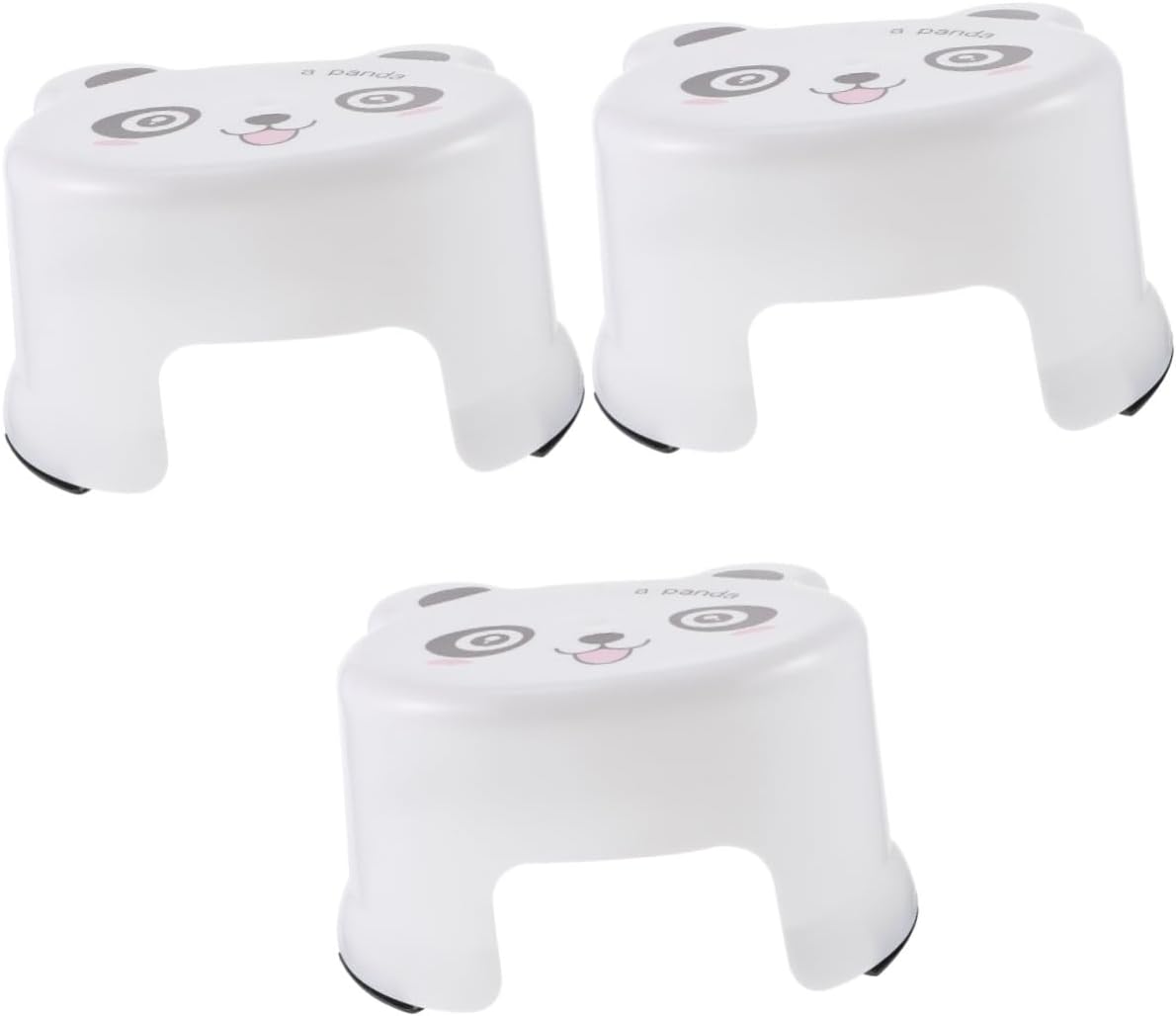 Taburete de plástico de dibujos animados de 3 piezas para niños pequeños, taburete para adultos, silla para seguridad de bebé, taburete auxiliar