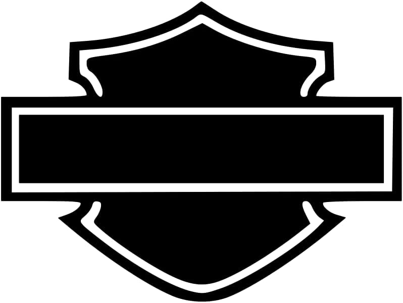 Calcomanía de vinilo para automóvil, diseño de barra y escudo #3 para motocicleta, Harley Moto Club Biker (ancho 3 pulgadas, negro)