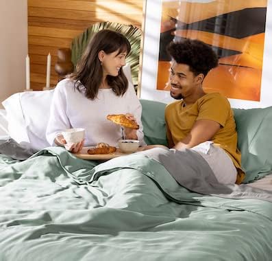 Olive + Crate Luxury Series – Juego de sábanas 100% Tencel de eucalipto tamaño Queen, 4 piezas, sábanas refrescantes súper suaves  Bolsillo profundo