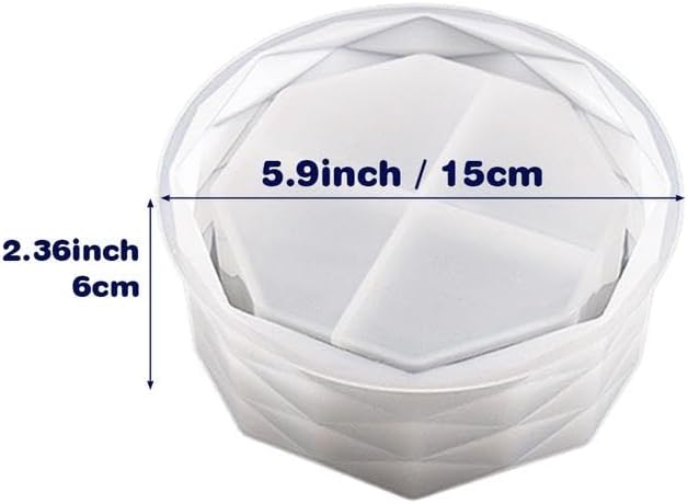 Moldes de silicona para macetas de resina epoxi, molde geométrico redondo grande para jarrón de hormigón, arcilla para suculentas, molde para
