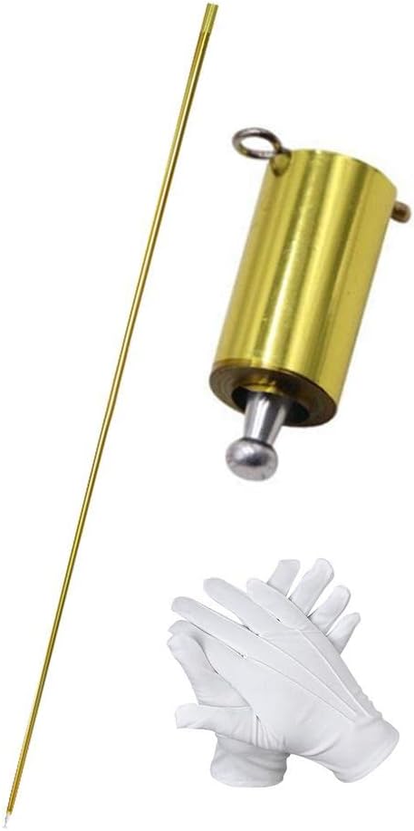 Bastón mágico de bolsillo con guantes para escenario profesional de mago, bastones de aspecto de metal, varitas mágicas portátiles, para personal de