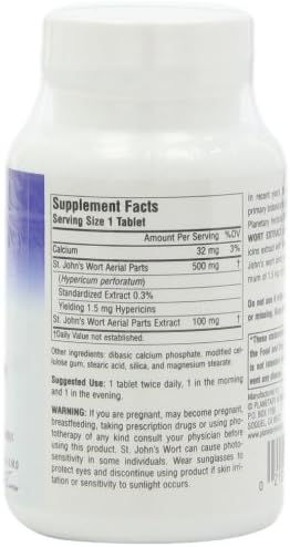 Planetary Herbals Extracto de St. John ‘s wort espectro completo 600mg, para Bienestar emocional