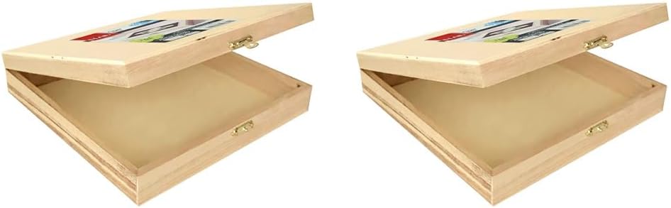Plaid 40645e Caja de cigarros de madera natural, beige, 1.7 pulgadas de alto x 8.3 pulgadas de largo x 8.1 pulgadas de ancho (paquete de 2)