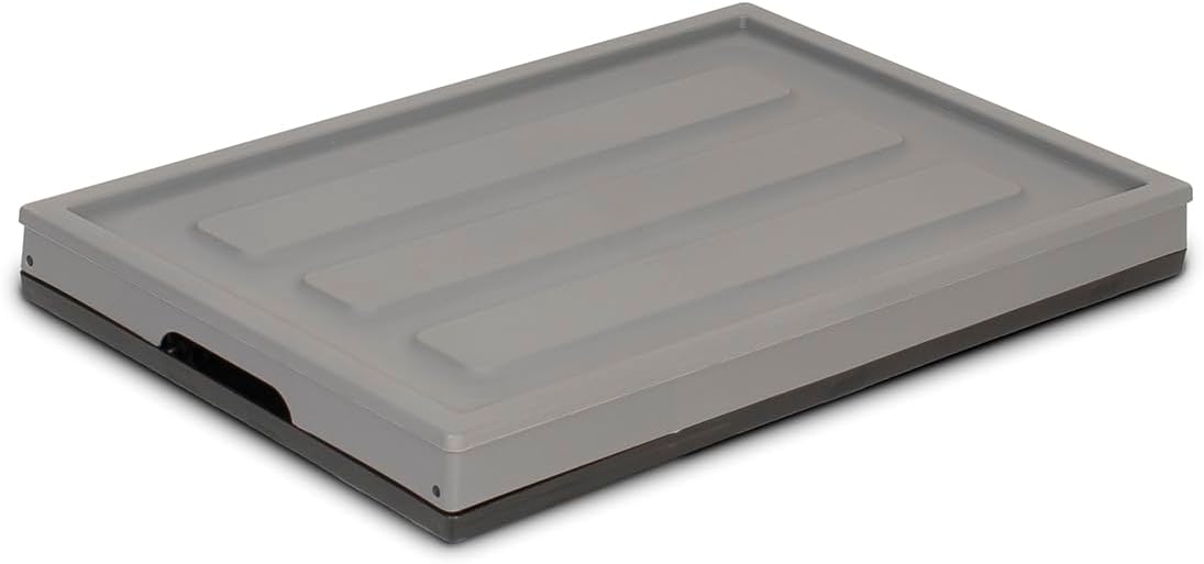 Glad Contenedor de almacenamiento plegable con tapa, caja de plástico plegable de 48 litros para garaje, maletero de coche y organización,