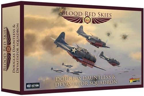 Warlord Blood Red Skies Douglas Dauntless & Devastator Squadron 1200 WWII Mass Air Combat Table Top War Game 772412007, sin pintar