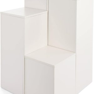 Displays2go Juego de exhibición de pedestal alto, cuatro tamaños, construcción de tableros de partículas, acabado de melamina – blanco (WDCUBEWHT0) Displays2go Juego de exhibición de pedestal alto, cuatro tamaños, construcción de tableros de partículas, acabado de melamina – blanco (WDCUBEWHT0)