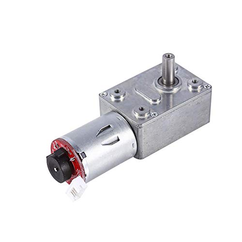 Motor de reducción de engranajes, DC 12 V de alto par engranaje helicoidal caja de engranajes helicoidales con codificador fuerte autobloqueo (10RPM)