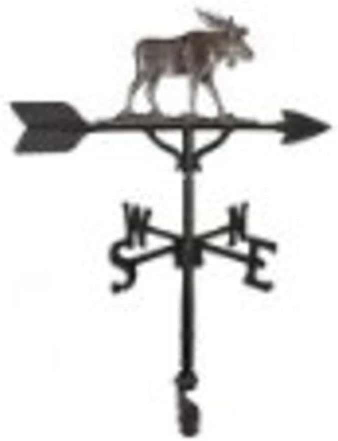 Montague Metal Products Veleta de 32 pulgadas con adorno de alce de hierro sueco