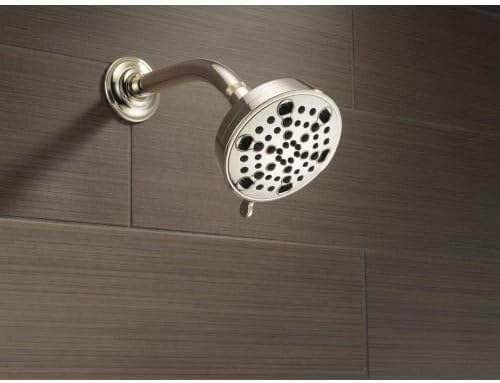 Delta Faucet 52638-PN20-PK – Cabezal de ducha contemporáneo H2OKinetic de 5 ajustes, níquel pulido