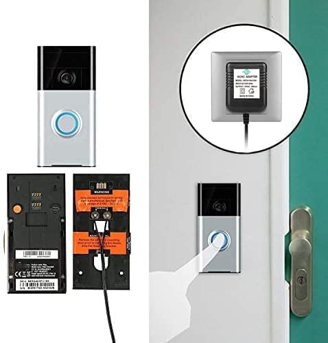 Timbre de puerta de 26 pies Transformador 18V500mA Adaptador de corriente para timbre de video Ring Nest Eufy Wyze Arlo Timbre de puerta inalámbrico