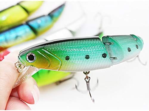 OriGlam 4 señuelos de pesca articulados, cebos de natación realistas multiarticulados, cebos duros, cebo de agua superior, cebo de hundimiento