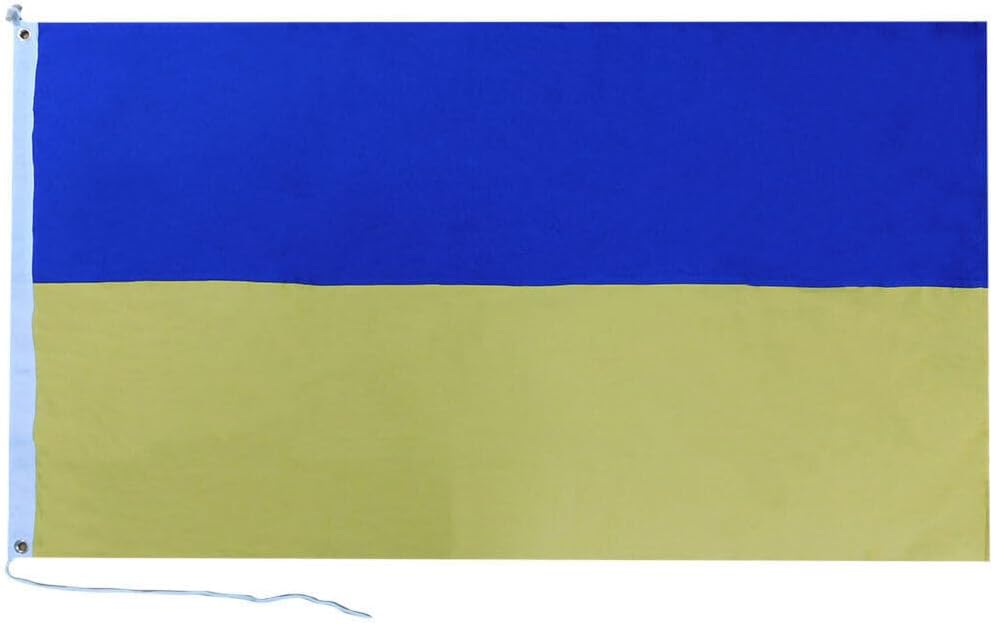 Premium 4×6 Ukraine Ukrainian Plain Embroidered 100% Cotton Flag 4’x6′ Grommets