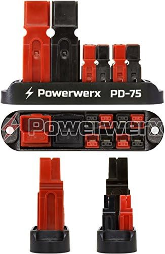 Powerwerx Bloque de distribución de 4 posiciones de entrada PD-75 75A para conectores Powerpole 153045A