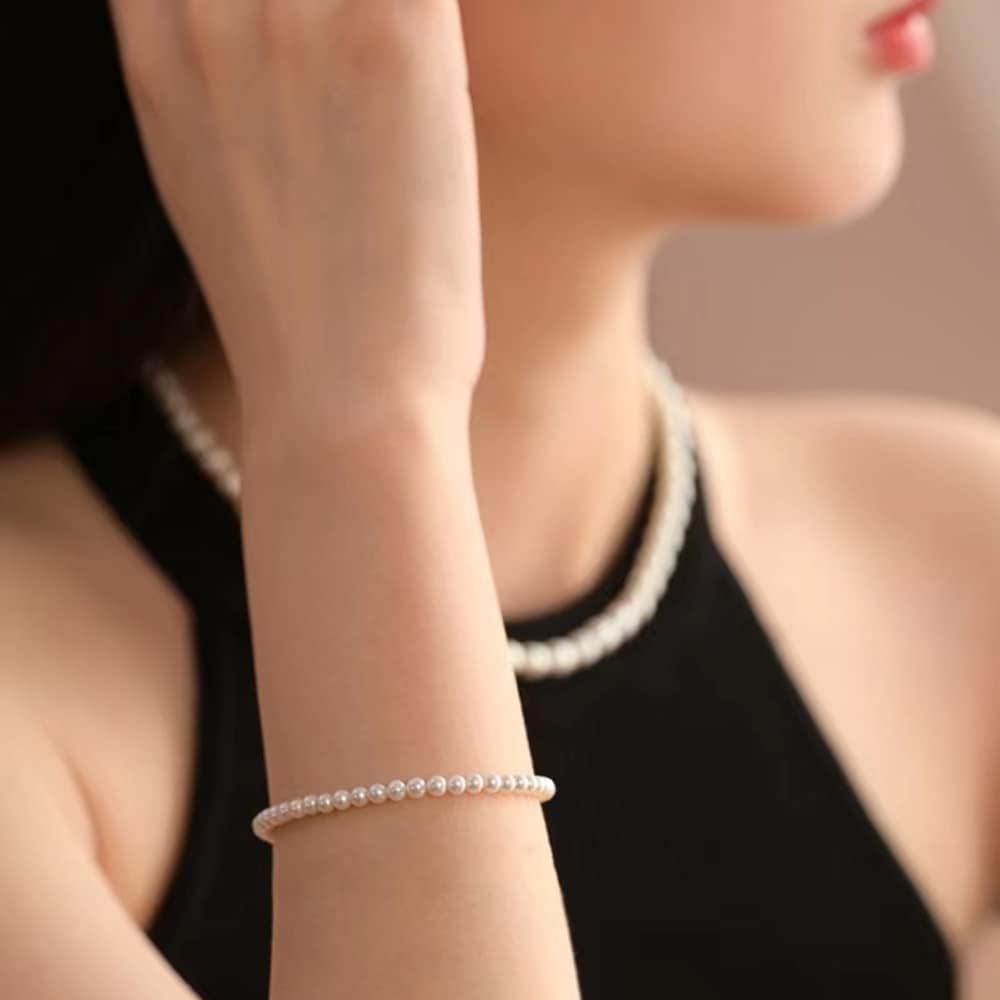 Pinhoollgo 300 cuentas de perlas redondas de 0.315 pulgadas con agujero para manualidades, pulseras, collares, suministros de fabricación de joyas,