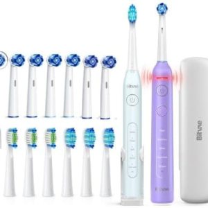 Bitvae Paquete de cepillos de dientes eléctricos ultrasónicos y giratorios para adultos y niños, cepillos de dientes recargables sónicos aceptados Bitvae Paquete de cepillos de dientes eléctricos ultrasónicos y giratorios para adultos y niños, cepillos de dientes recargables sónicos aceptados