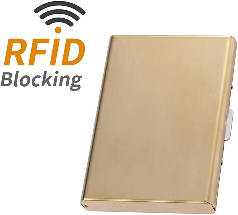 EASTNIGHTS Paquete de 2 juegos  Protector de tarjeta de crédito RFID de metal para tarjetas de crédito, cartera para tarjetas de visita para hombres