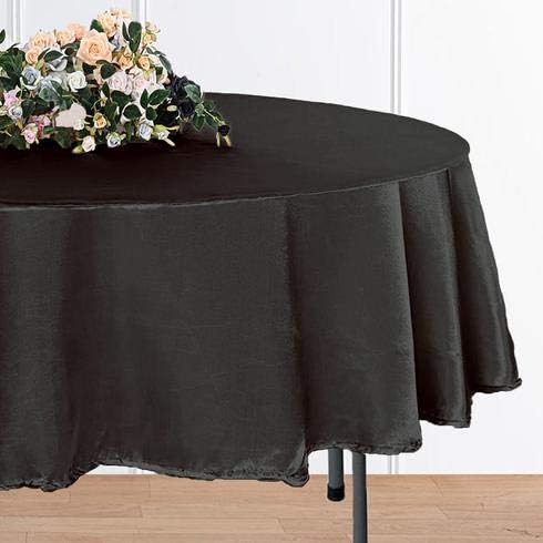 BalsaCircle Mantel redondo de satén negro de 90 pulgadas para bodas, fiestas, recepciones, eventos, cocina, comedor