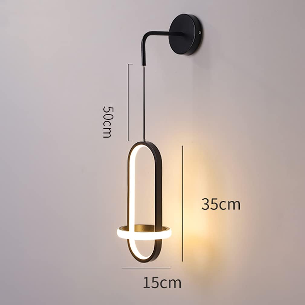 Apliques de luz de pared moderna 21W LED lámpara de pared creativa diseño de anillo ovalado lámpara de pared interior lámpara de acrílico lámpara de