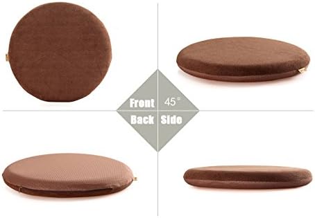 Sigmat Cojín de asiento de espuma viscoelástica antideslizante suave cojín redondo para silla de 16 pulgadas, color gris