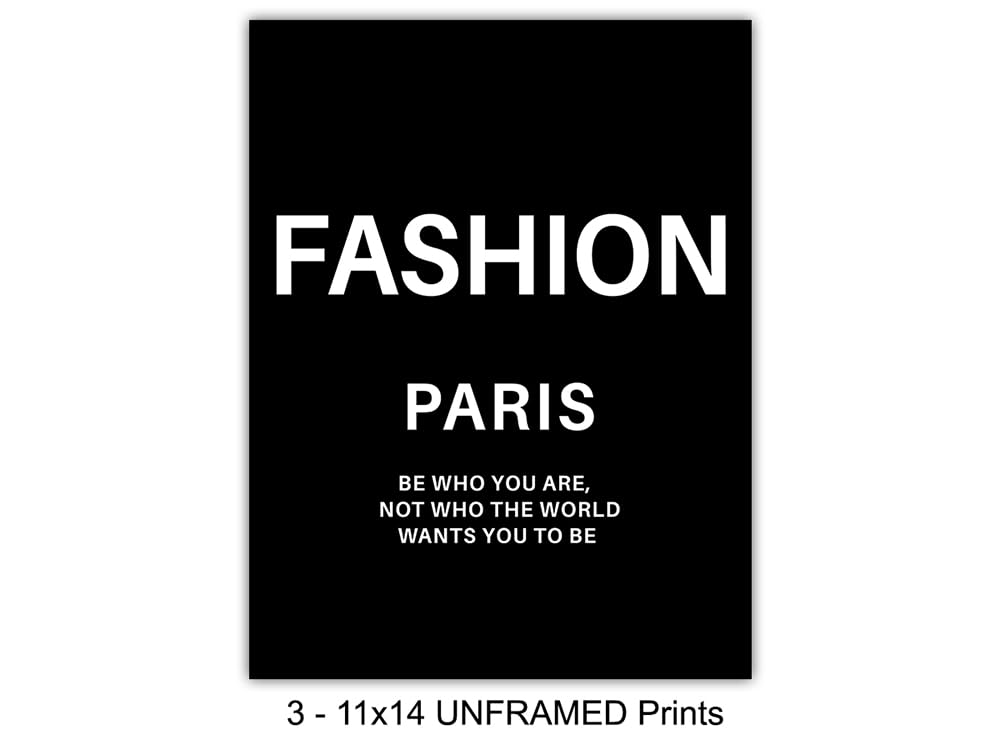 Glam Fashion Positive. Quote Art 11×14 – Designer Wall Decor for Women – Classy Couture Design Home Decor – Bedroom Living Room Bathroom – Luxury