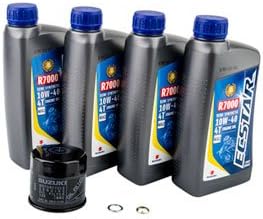 Suzuki ECSTAR R7000 10W-40 Kit de cambio de aceite semisintético para Suzuki Boulevard C90T VL1500T 2005-2009