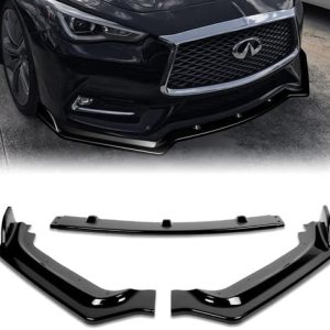 HK5 Kit de 3 piezas de alerón de parachoques delantero, divisor de carrocerÃa lateral, compatible con Infiniti Q60 2DR Coupe 2017-2022, 2018 2019 HK5 Kit de 3 piezas de alerón de parachoques delantero, divisor de carrocerÃa lateral, compatible con Infiniti Q60 2DR Coupe 2017-2022, 2018 2019