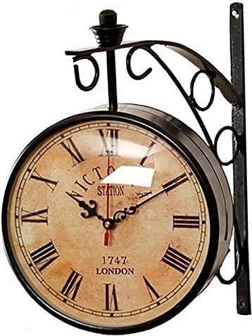 Victoria Station – Reloj de pared de doble cara, estación de Victoria, Londres, 1747, forma redonda, antigua, sala de estardormitorio, de A & U