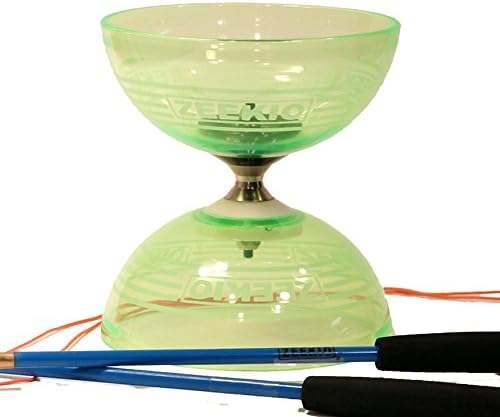 Zeekio Crystal Series Master Spin Diabolo – Eje fijo, copas transparentes duraderas, viene con varillas, cuerda e instrucciones (idioma español no
