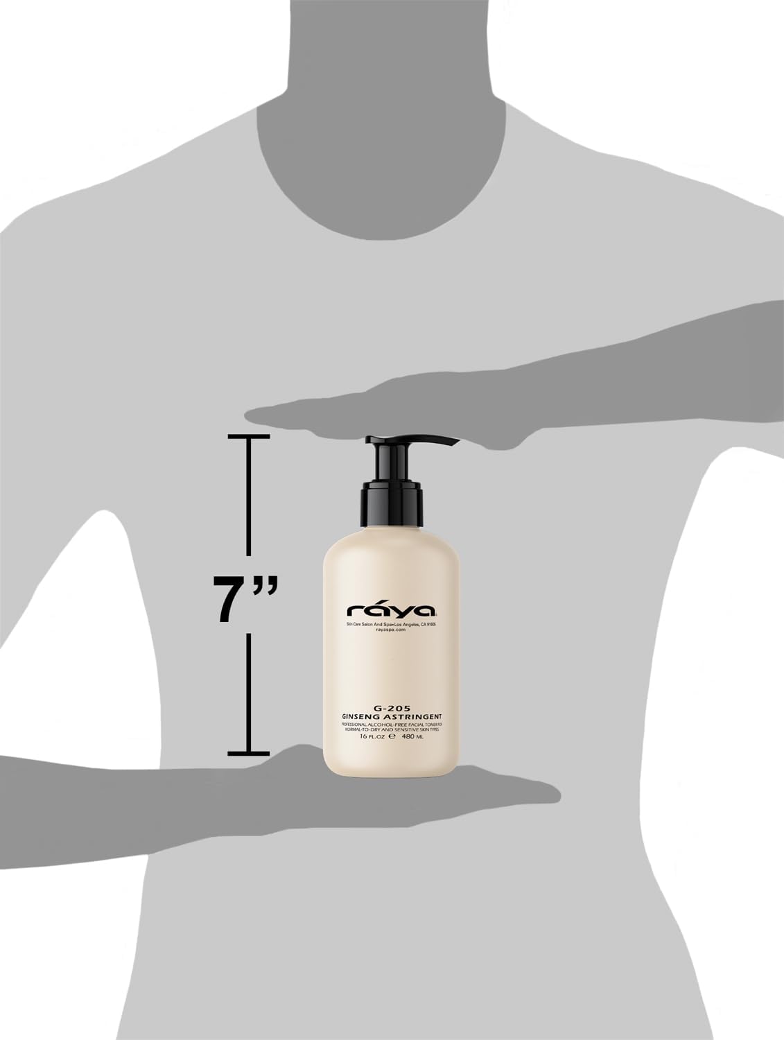 RAYA Ginseng Astringent con AHA 16 oz (G-205)  Tónico facial glicólico suave para piel seca y sensible  Ayuda a apretar los poros, suavizar la tez y