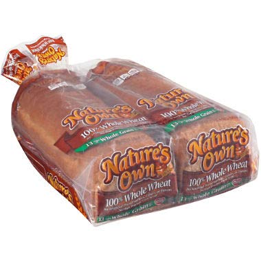 Nature’s Own – Pan de trigo 100% integral, 20onzas, 2unidades (paquete de 3unidades) A1