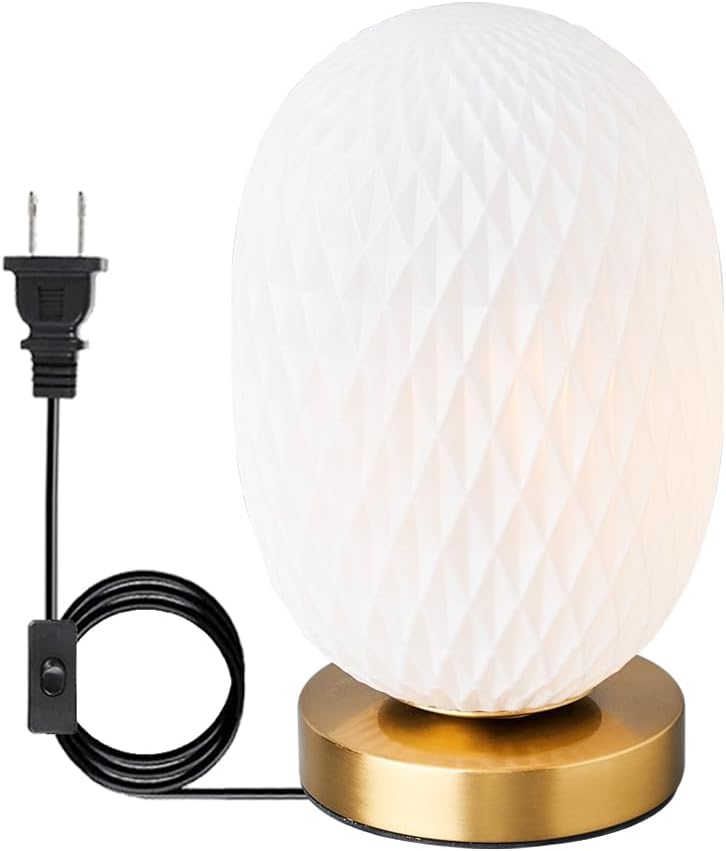 Moderna lámpara de mesa de cristal con globo de mediados de siglo, industrial regulable con control táctil, luces de escritorio, 3 niveles de