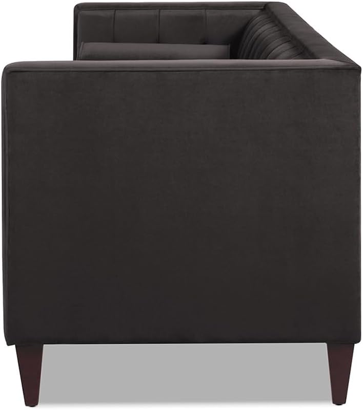 Jennifer Taylor Home, Colección Jack – Moderno sofá tapizado a mano con 2 cojines de apoyo, 84 pulgadas, color gris oscuro