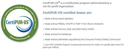 AK TRADING CO. CertiPUR-US – Cojín de espuma acústica certificado (espuma de tapicería, lámina de espuma de goma y reemplazo de asiento) – 1 pulgada