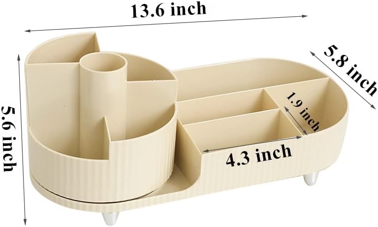 Organizador de maquillaje giratorio, organizador de cosméticos de gran capacidad, organizador de cuidado de la piel para mesa de tocador, encimera