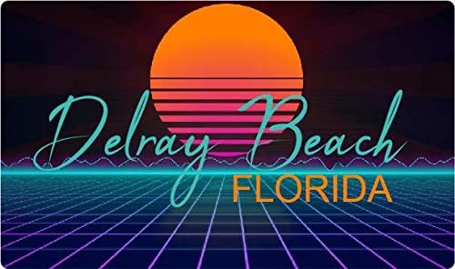 Delray Beach Florida – Imán de nevera (4 x 2.25 pulgadas), diseño retro de neón