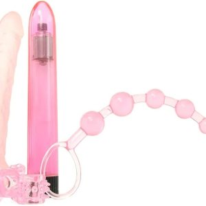 CalExotics Starter Lovers Kit – Juguetes sexuales para adultos para parejas – Vibrador impermeable con cuentas anales de manga y anillo de mejora – CalExotics Starter Lovers Kit – Juguetes sexuales para adultos para parejas – Vibrador impermeable con cuentas anales de manga y anillo de mejora –