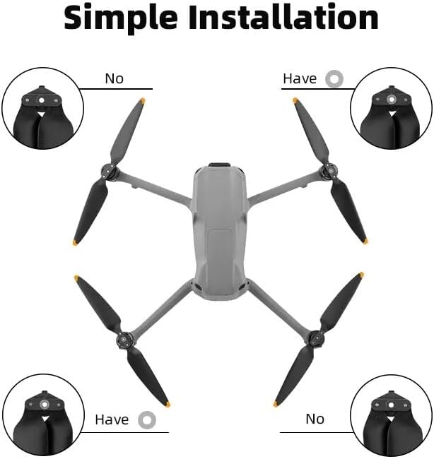 XNasu Hélices 8747F de alta eficiencia aerodinámica para D-JI AIR 3 Drone PRO Blade Props Quadcopter Cámara Drones Accesorios (Color  Soporte de