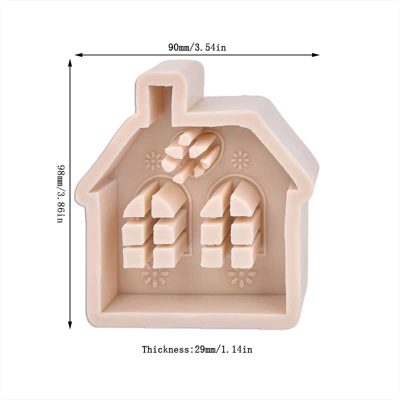 Molde de silicona Freshie del coche de la forma de la casa de la Navidad para hacer el jabón Aroma Beads Car Freshie Candle Pendant Resin